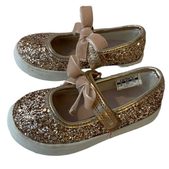 Carter's Other - Carters Toddler Glitter Mary Jane Shoes Rose Gold Size 6